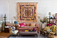 Suzani textile on display at GreenRow’s new store in New York City’s SoHo Neighborhood (Photo: Williams Sonoma)