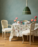 Rose Garden Ruffle Tablecloth from the New York Botanical Garden's new Collaboration with GreenRow