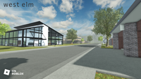 The West Elm Neighborhood in the West Elm Home Design Experience on Roblox (Graphic: West Elm)