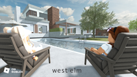 Poolside in The West Elm Neighborhood on Roblox (Graphic: West Elm)