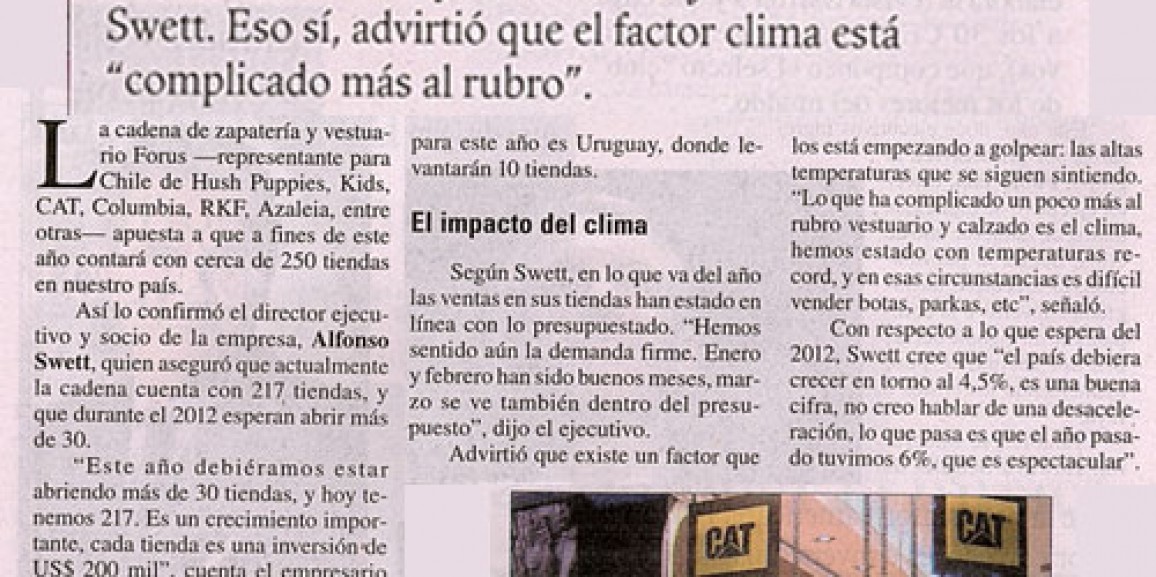 Forus abrirá más de 30 tiendas y espera acercarse a los 250 locales en Chile