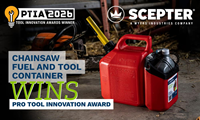 Scepter, a Myers Industries Company and leading innovator in portable fuel container manufacturing, is proud to announce that its Chainsaw Fuel and Tool Container has been awarded a 2026 Pro Tool Innovation Award (PTIA) in recognition of its unique combination of fuel and tool storage. “Designed with tree care professionals, landscapers, and homeowners in mind, this container is an innovative new approach to a legacy international product whose return has long been requested by consumers in the 