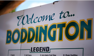 Welcome to Boddington town sign