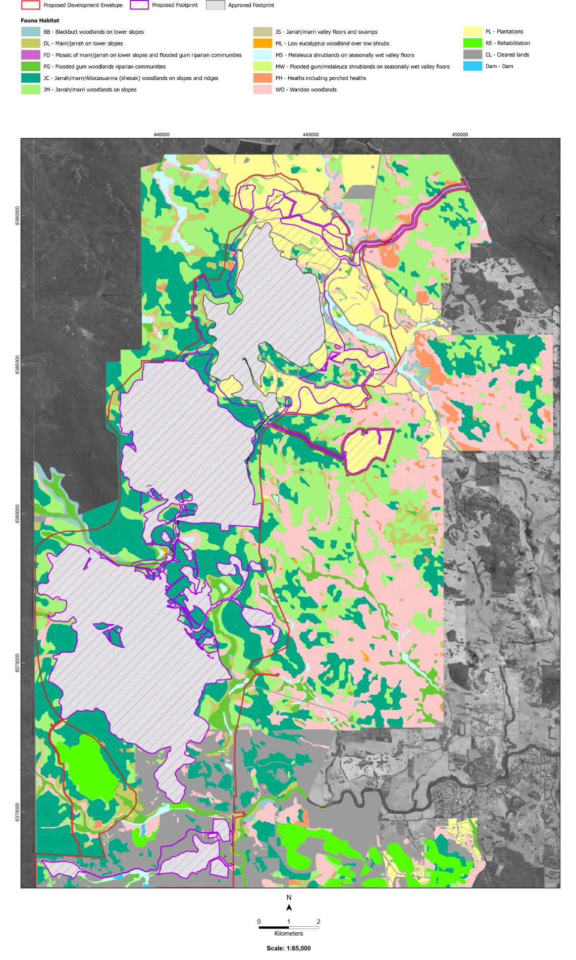 Vegetation map with legends
